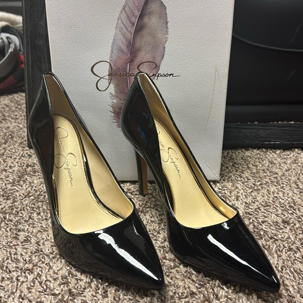 Jessica Simpson Black Patent Leather Heels